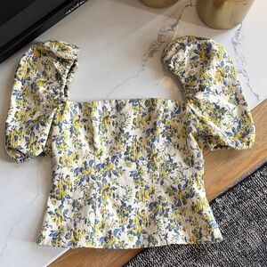 Lovers + Friends floral puff sleeve top